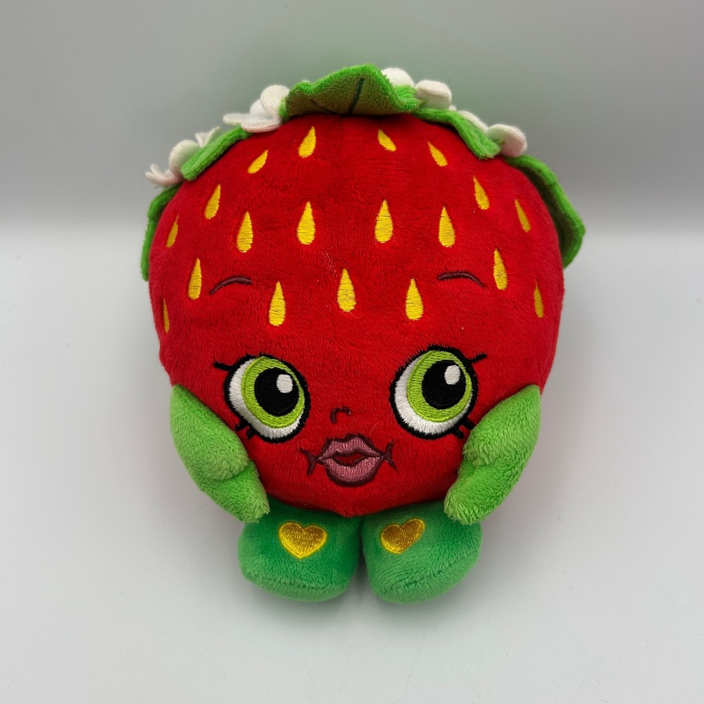 Shopkins Strawberry Kiss Plush 6" Fruit 2015 Season 1 Y2K Gift Toy Berry Sweet